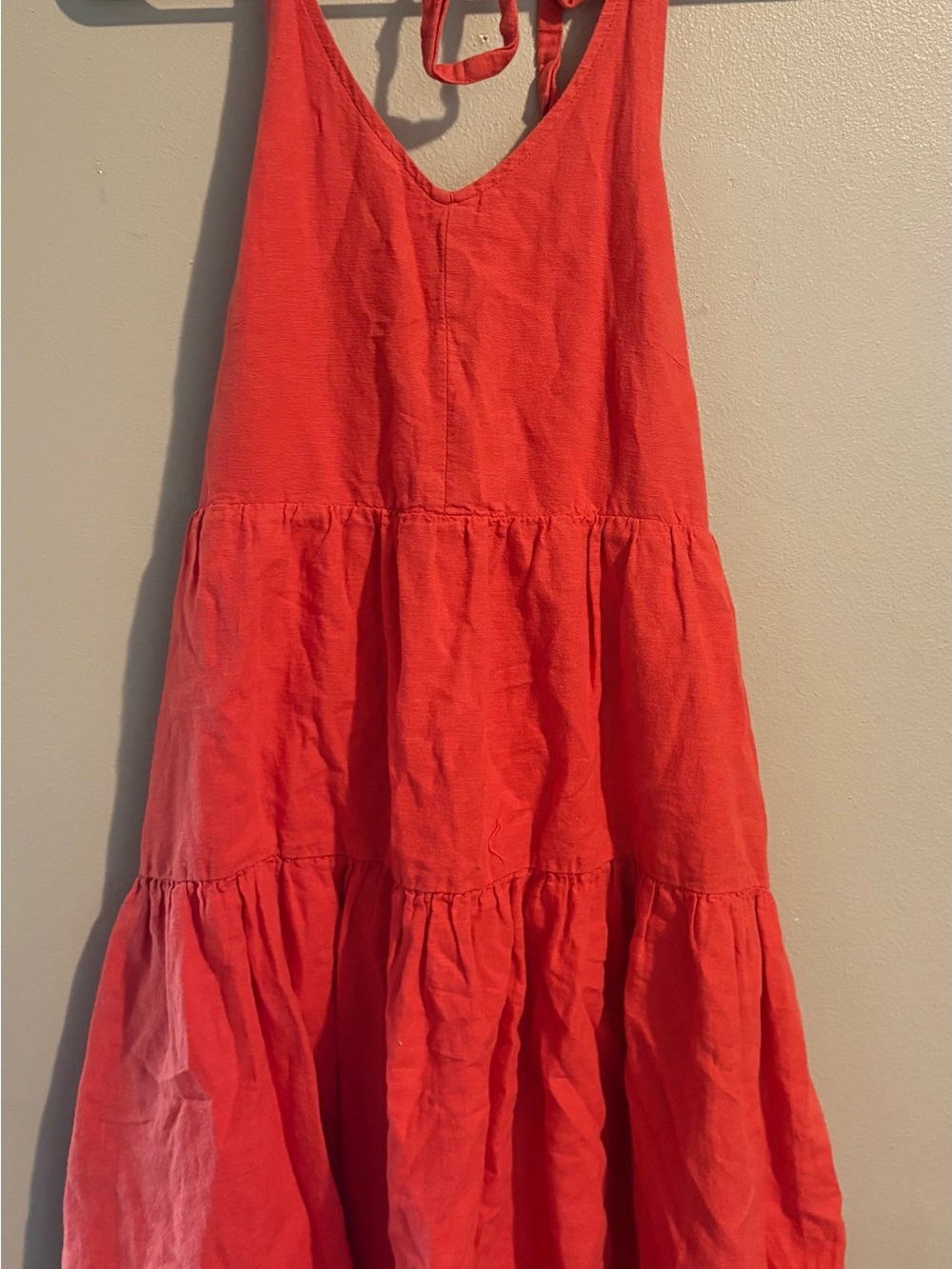 American Eagle Outfitters Red Tiered Midi Dress